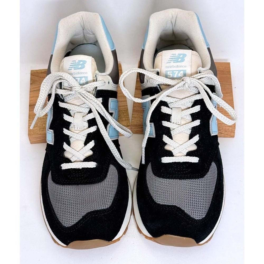 New Balance 574 Sneakers Mens 11 Black Blue WL574RCA Low Top Suede Running Shoes - Picture 13 of 13